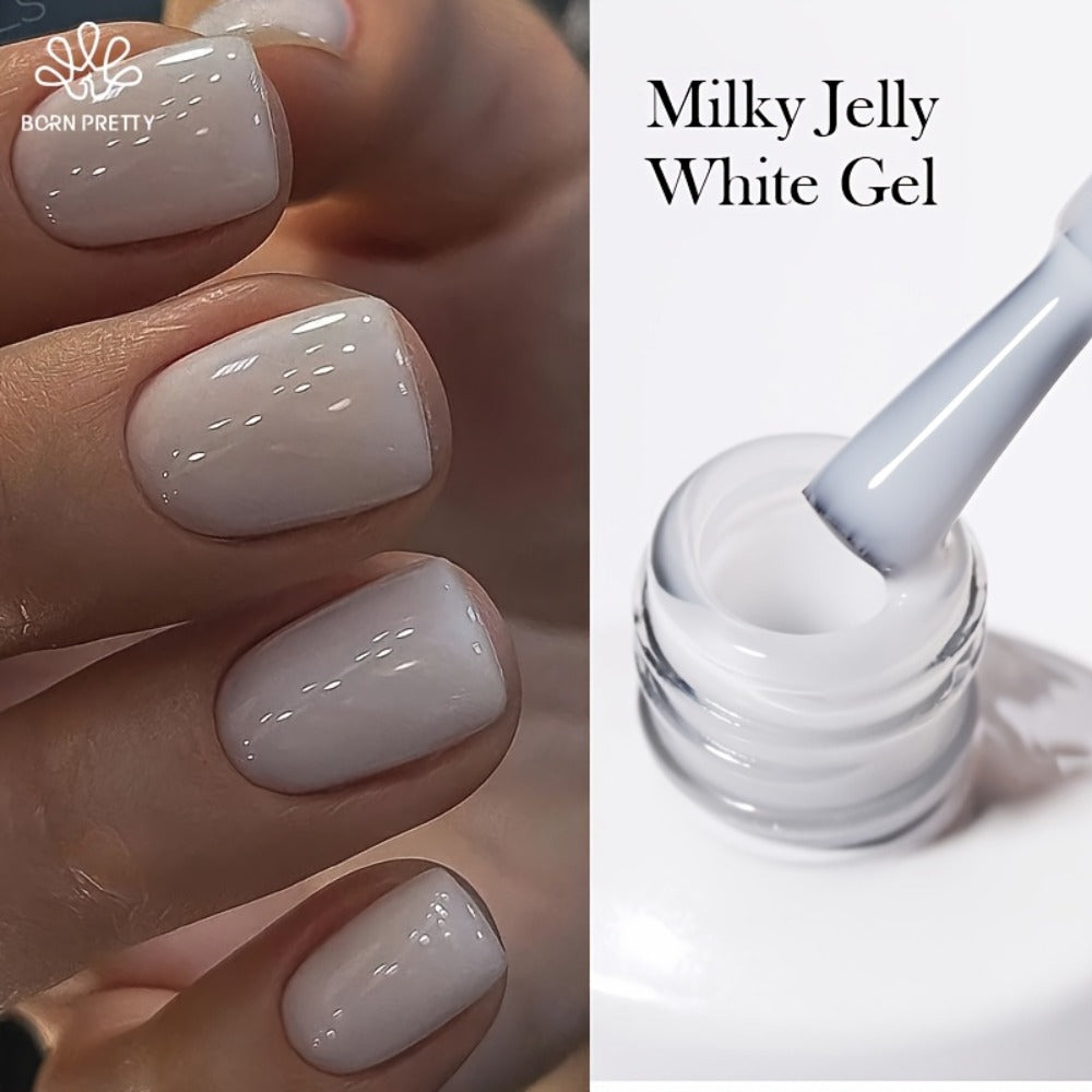 Gel Nail Polish in 10ml Translucent Jelly with 6 Milky, Snow-Glitter and Nude Shade Options — image 20