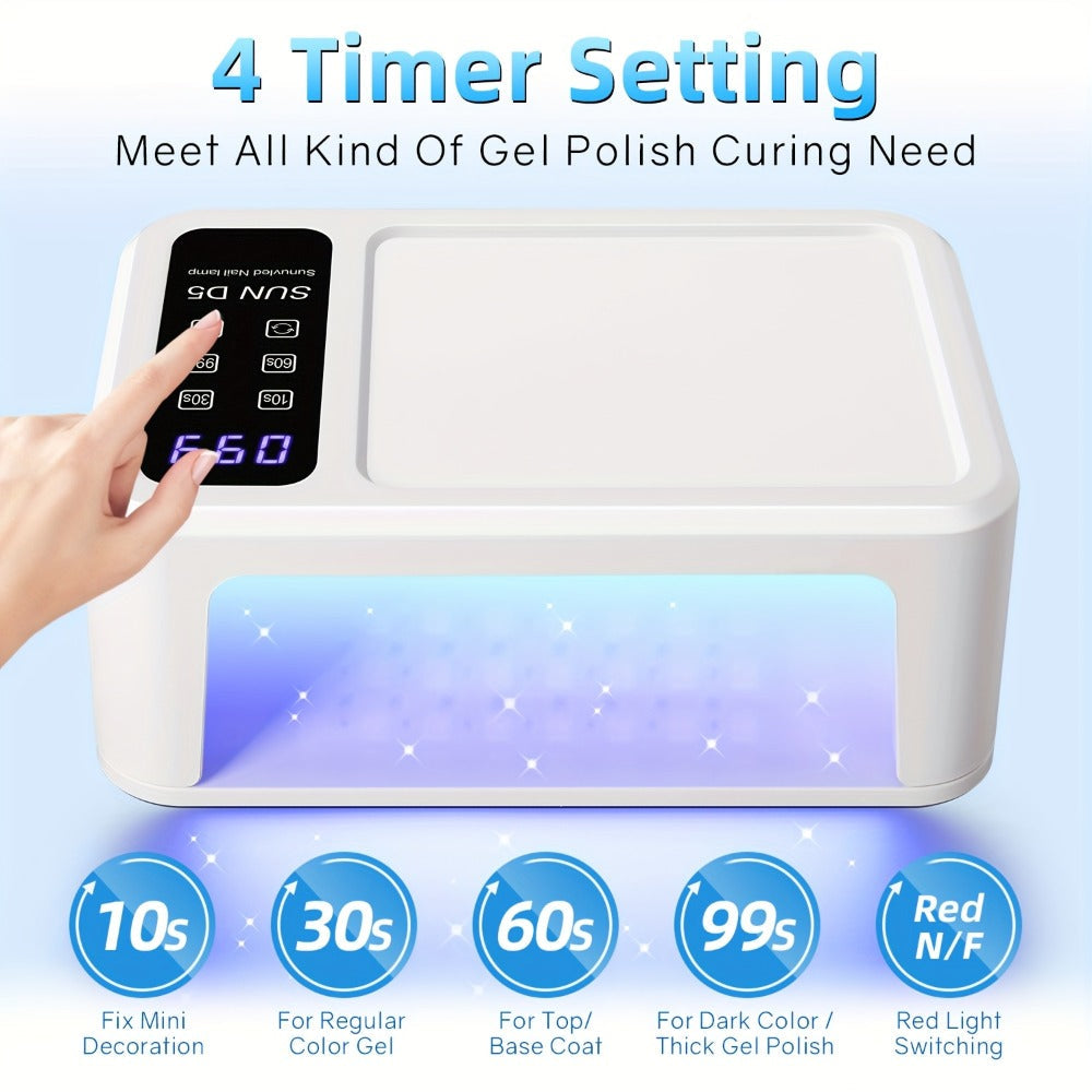 Sun-D5 Dual-Hand UV/LED Nail Lamp with 108-Bead Label, Removable Base, LCD and Four Timers — image 2