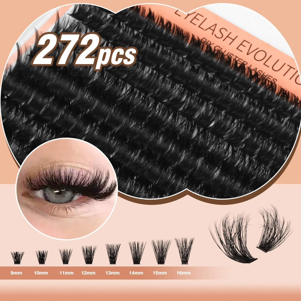 D-Curl Lash Extensions Tray with 272 Pre-Grouped 100D Thick Clusters in Mixed 8-16mm Lengths — image 7