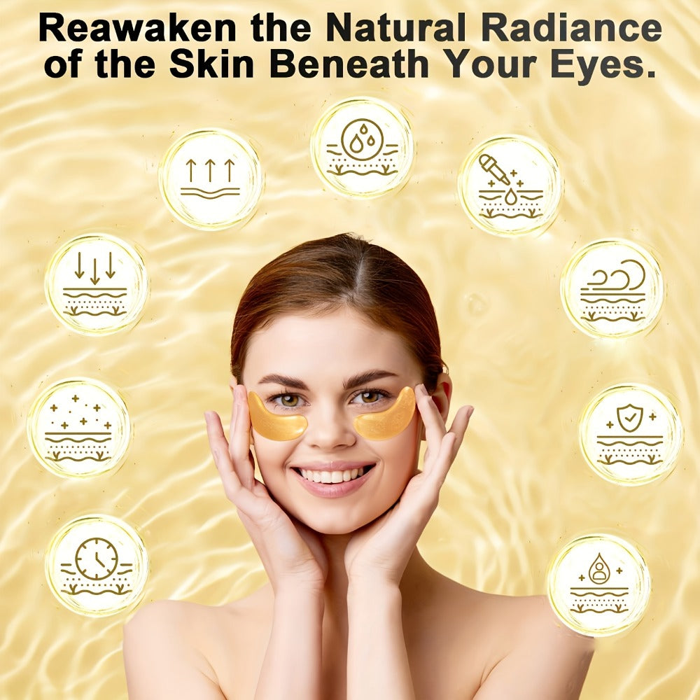 Under Eye Patches 24 Pairs Gold Collagen Hyaluronic Acid Glycerin – Hydrating Eye Mask for Dark Circles Puffiness — image 12