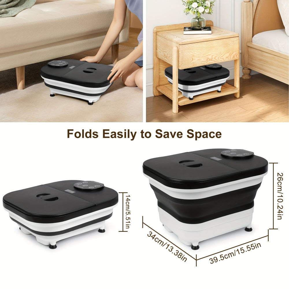 Foldable Foot Spa Bath with 20 Massage Rollers, Touchscreen Temperature Display, Remote Control & Shower — image 17