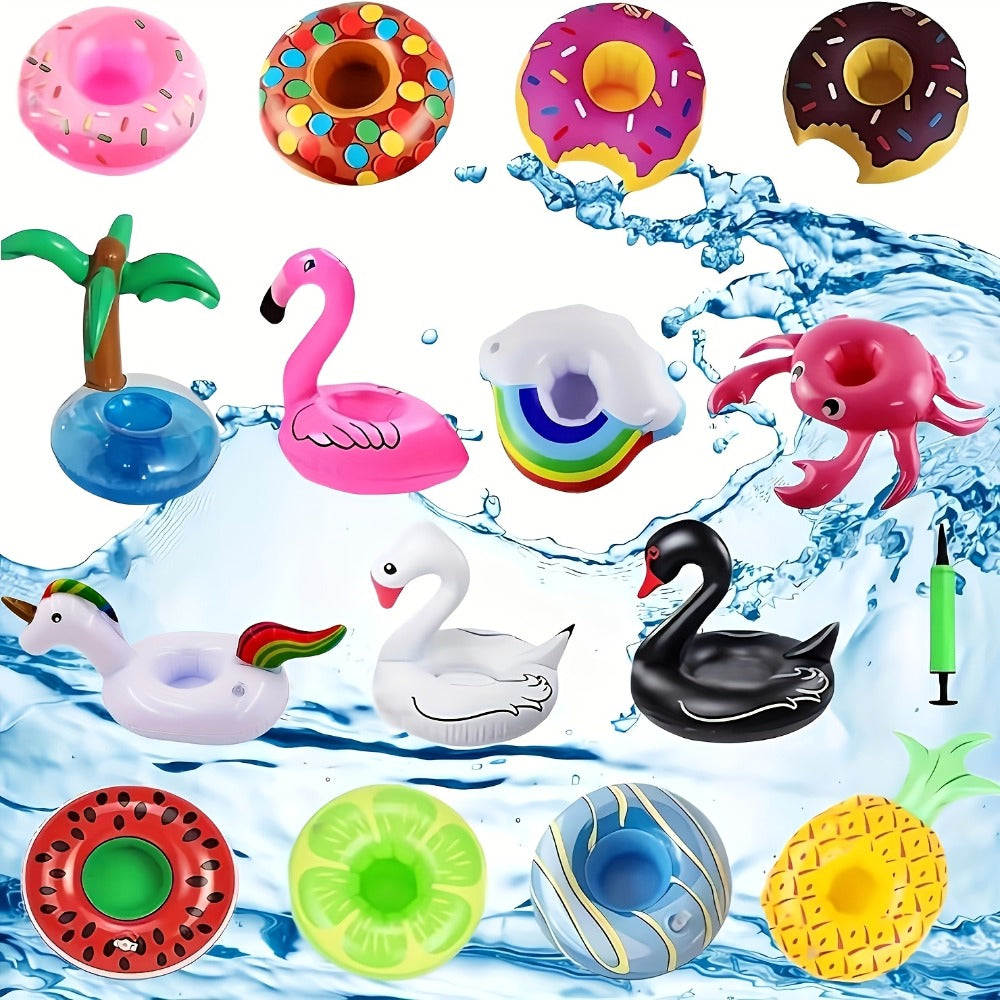 Floating Pool Drink Holders 15 Pack, Flamingo Inflatable Cup Coasters for Beer Cans, Water Bottles & Beverages — image 7
