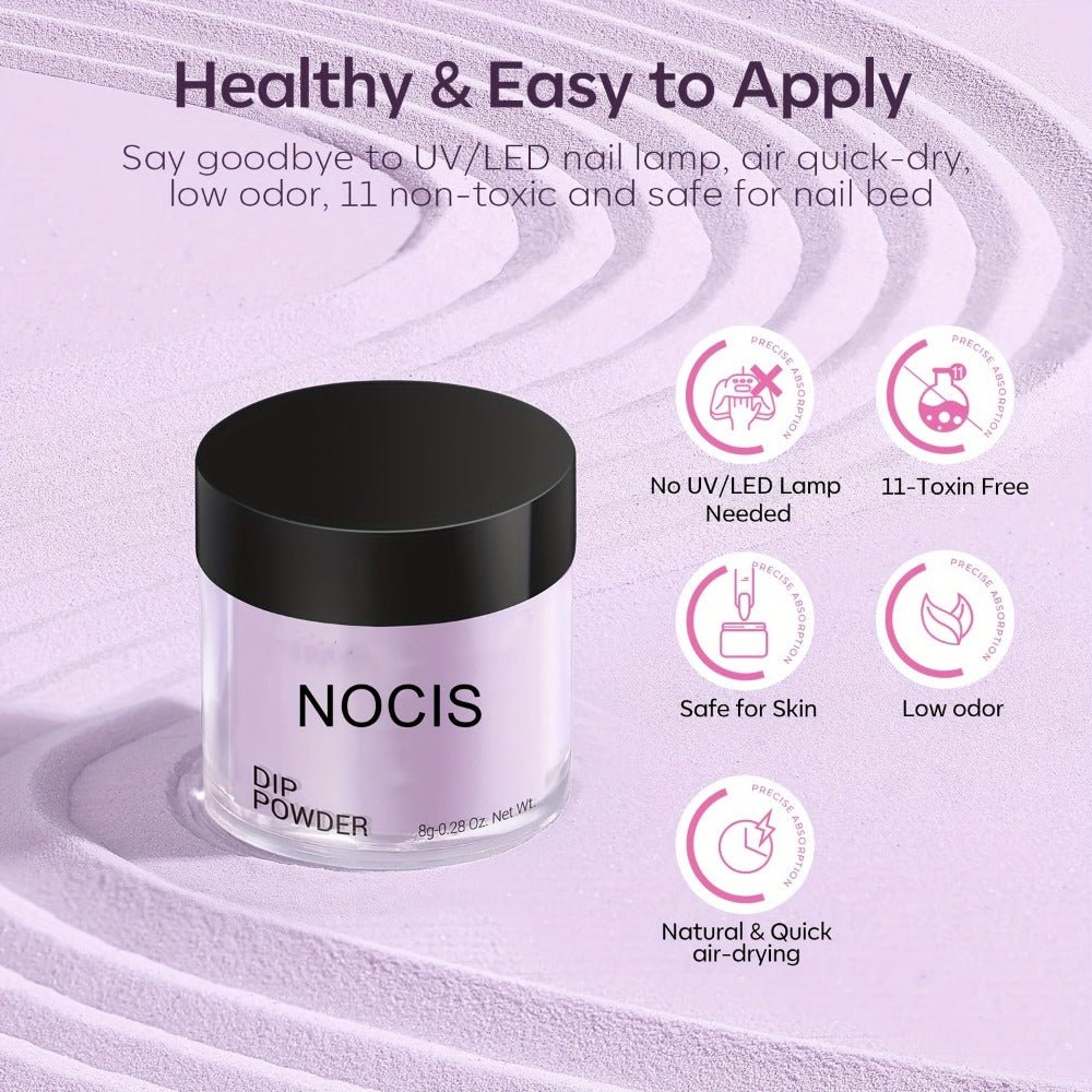 Dip Powder Nail Kit with NOCIS Label, Four Lilac Lavender Purple Glitter Powders, Three 10ml Liquids and Tools — image 6