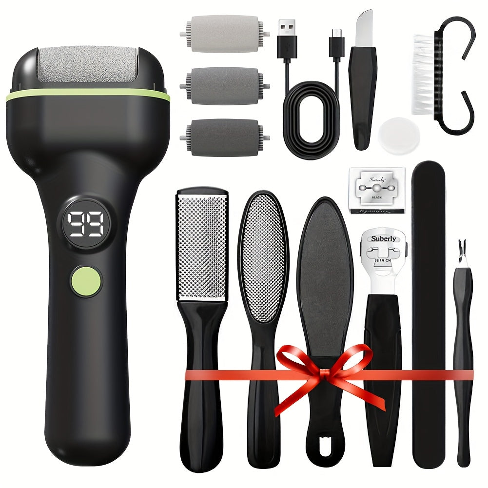 Hard Skin Remover for Feet Electric 14-in-1 Professional Pedicure Kit Rechargeable Foot Grinder 3 Rollers 2 — image 9