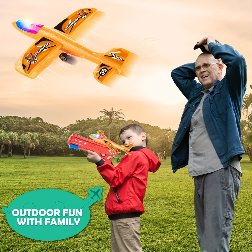 Airplane Launcher Toy Set with 3 Planes & Stickers for Kids Ages 3-12 with the Listed Color, Size or Set Options for Everyday