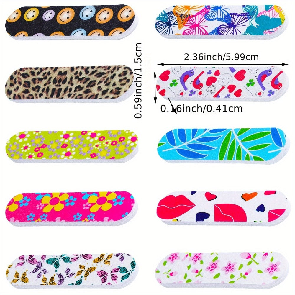 Nail Files Bulk 150 Pack Double Sided Emery Board Colorful Floral Oval Shape Disposable Nail File Set for Nail Shaping Smooth