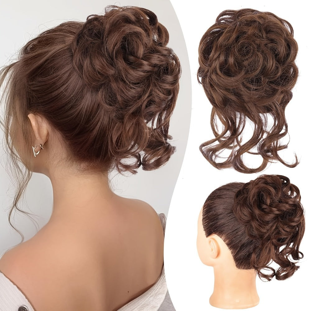Hair Extensions Curly-Wavy 6-Inch Synthetic Messy Bun with Claw Clip and Seven Color Codes — image 8