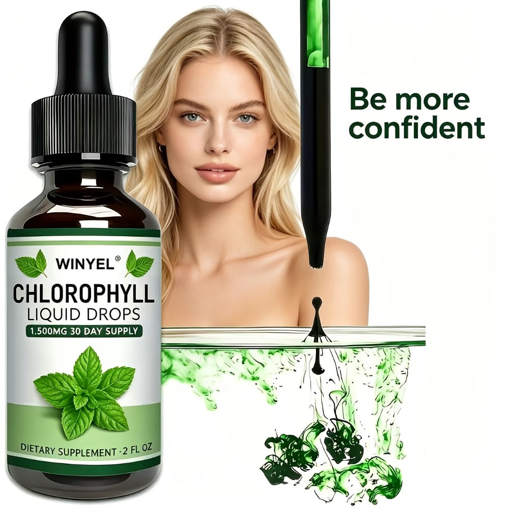 Herbal Supplements with WINYEL Label, Liquid Chlorophyll Drops in One Amber Dropper Bottle — image 5