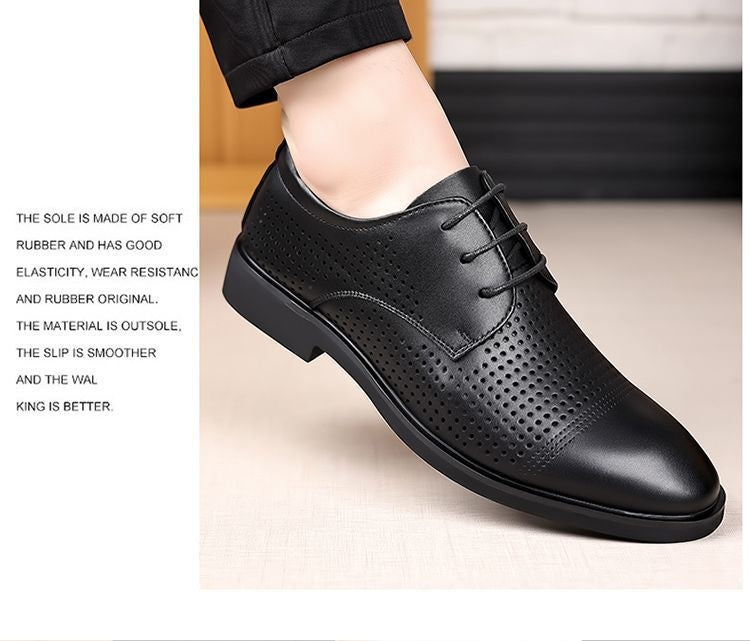 Men's Fashionable Casual Business Leather Shoes With Soft Soles