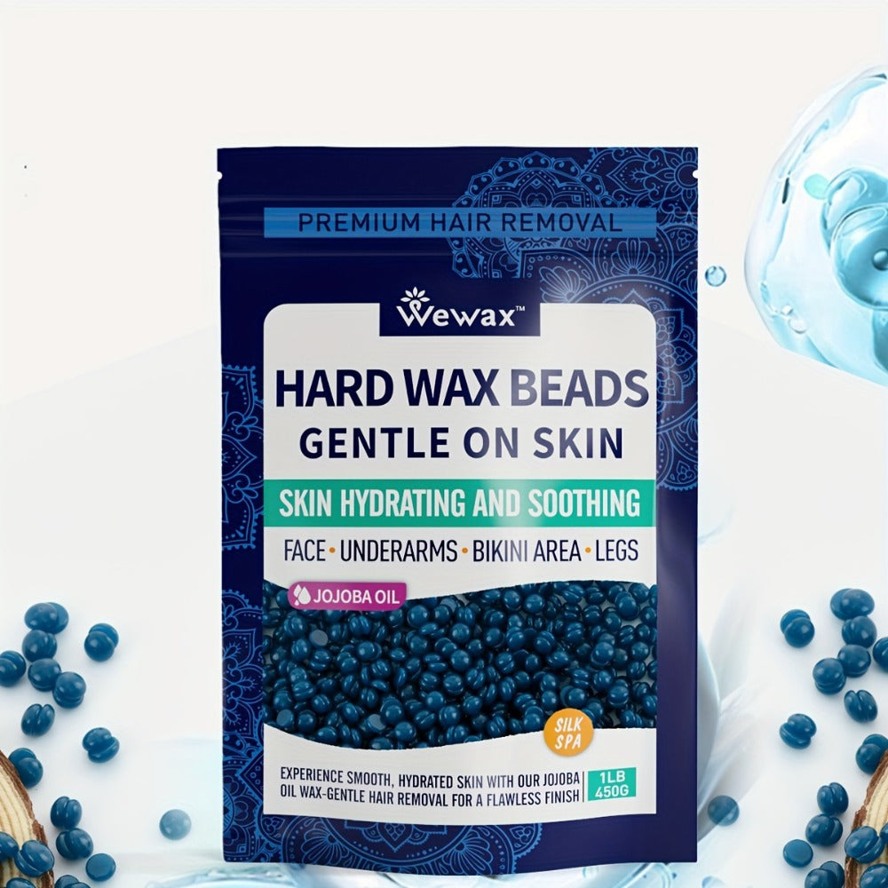 Hard Wax Beads 450g Brazilian Strong Adhesion No-Strip – Precision At-Home Waxing for Bikini Legs Underarms Arms Body Face — 
