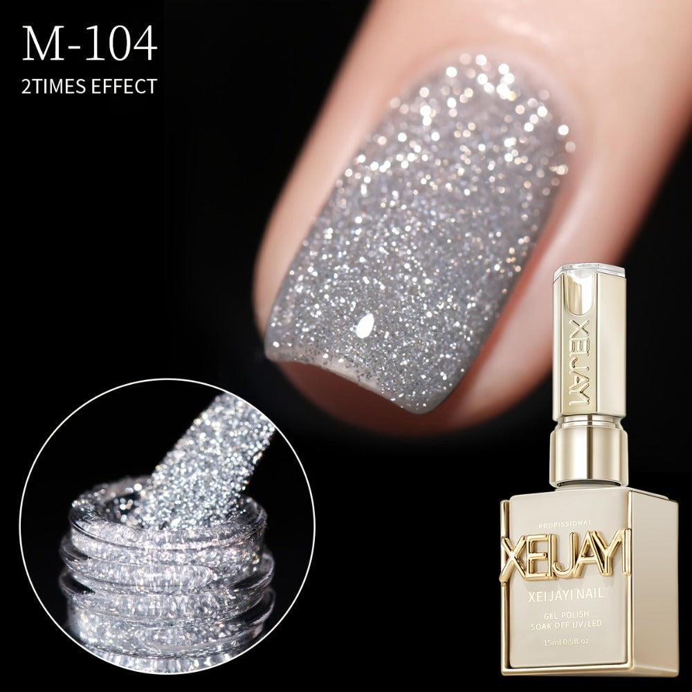Gel Nail Polish 5-Color Broken-Stone Glitter Set in 0.51oz Bottles with Sparkling Finish and UV/LED Soak-Off Cure — image 14