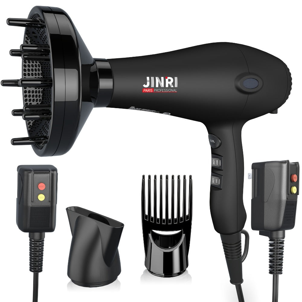 JINRI 1875W Hair Dryer with Three Heat Settings, Two Speeds and One- or Three-Accessory Package Options — image 2