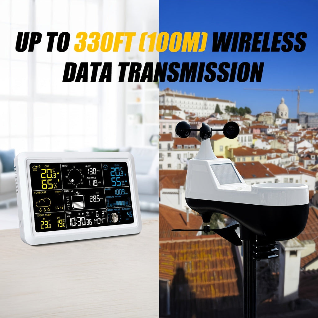 WiFi Weather Station | 7-in-1 Rain Gauge Wind Speed App Forecast — image 7