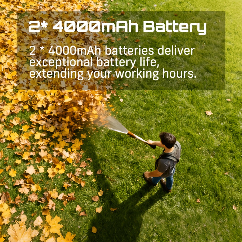 Cordless Leaf Blower 780CFM 40V Brushless, Seesii with 2x4000mAh Batteries & 2 Chargers, Turbo Button — image 4