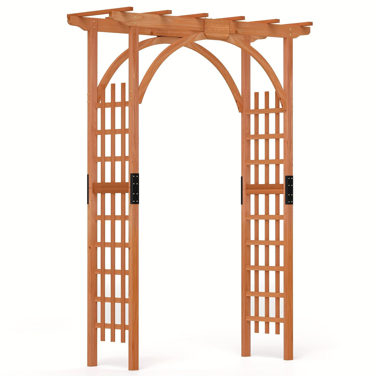 Cedar Wood Arbor 84" Double Lattice Garden Arch Pergola Trellis for Garden, Patio and Yard Use — image 1
