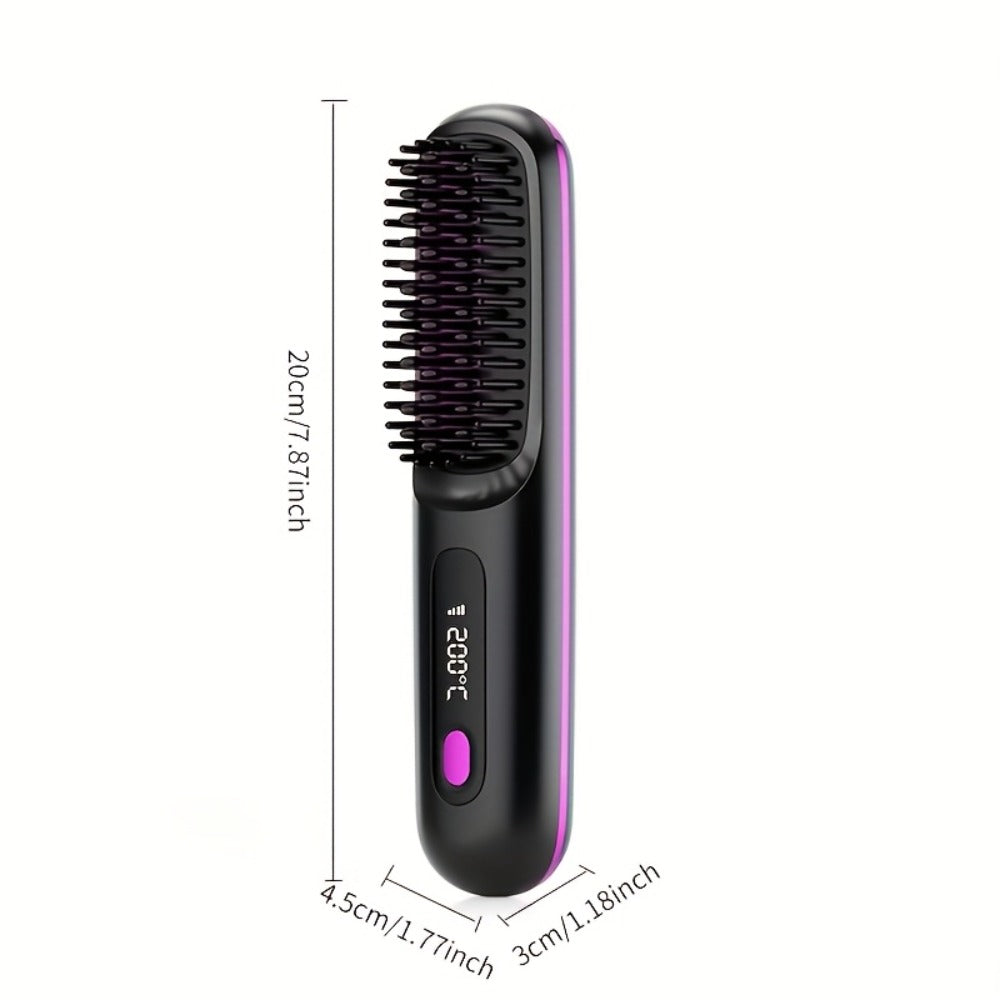 Cordless Hair Straightener 2-in-1 Ceramic Flat Iron & Curler – USB-C Rechargeable Wireless Portable Travel Styling Tool 3-Spe