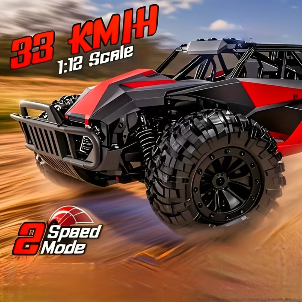 RC Off-Road Truck for Kids Ages 6+, High Speed Remote Control Car Alloy Steel Body Full-Function 4WD Monster Truck Toy for Bo