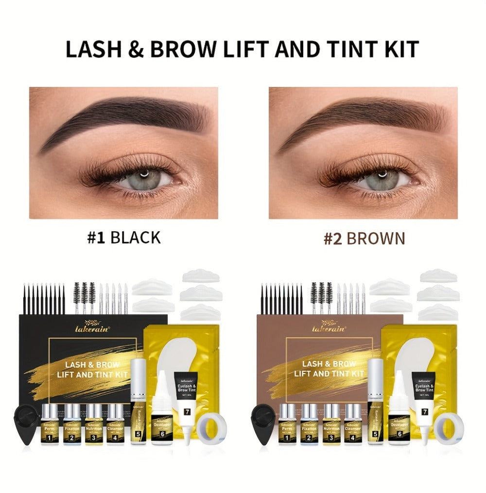 Lash Lift Kit & Brow Lamination Tint Set, 2-in-1 Eyelash Perm & Eyebrow Lamination with Black Brown Tint Dye — image 14