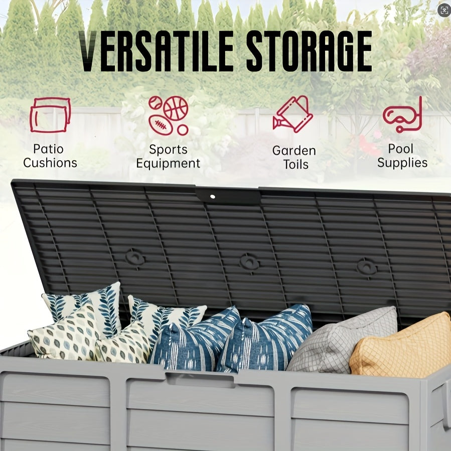 75-Gallon Low-Profile Outdoor Storage Box in Black with Hinged Lid, Side Handles and 41.4 x 18 x 21.3-Inch Size — image 10