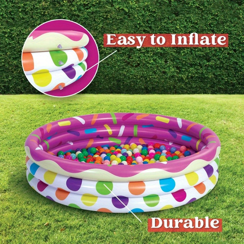 Kiddie Pool 3-Pack, 45 Inch Inflatable Swimming Pool for Kids with Fun Watermelon Pineapple Cupcake Designs — image 4