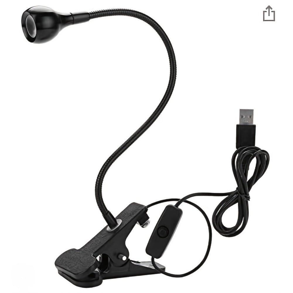 365nm-Labeled UV LED Nail Lamp with Clip Mount, Flexible Gooseneck, USB Cable and Black or White Finish — image 7