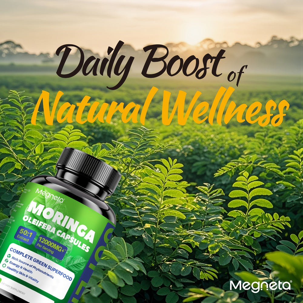 Herbal Supplements with Megneta Label, Moringa Oleifera 12000mg per Serving, 60 Capsules per Bottle — image 9