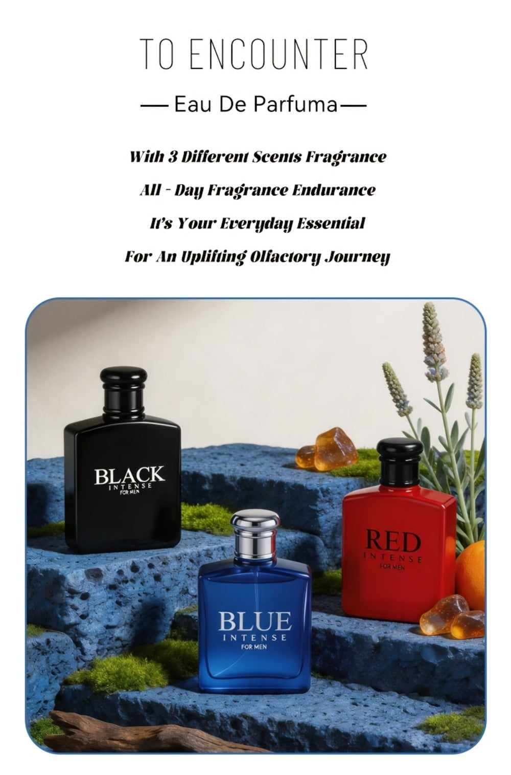 Cologne Gift Set for Men 3 Piece EDT Spray Absinthe Lemon Sage Eau de Toilette Mini 1oz for Bath Time, Home Spa and Personal 