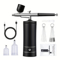 Rechargeable Airbrush and Compressor Kit with Black or Pink Two-Speed Pump, Two Paint Pots and Cleaning Brushes — image 9
