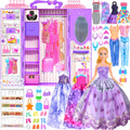Doll Clothes & Closet Playset 91pcs for 11.5 Inch Fashion Dolls, Wardrobe with Princess Gowns, Dresses — image 10