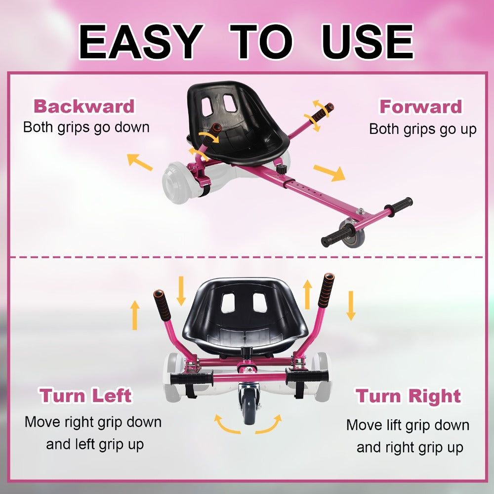 Hoverboard Go Kart Seat Attachment Buggy Conversion Kit 6.5-10 Inch with the Listed Color, Size or Set Options for Everyday U