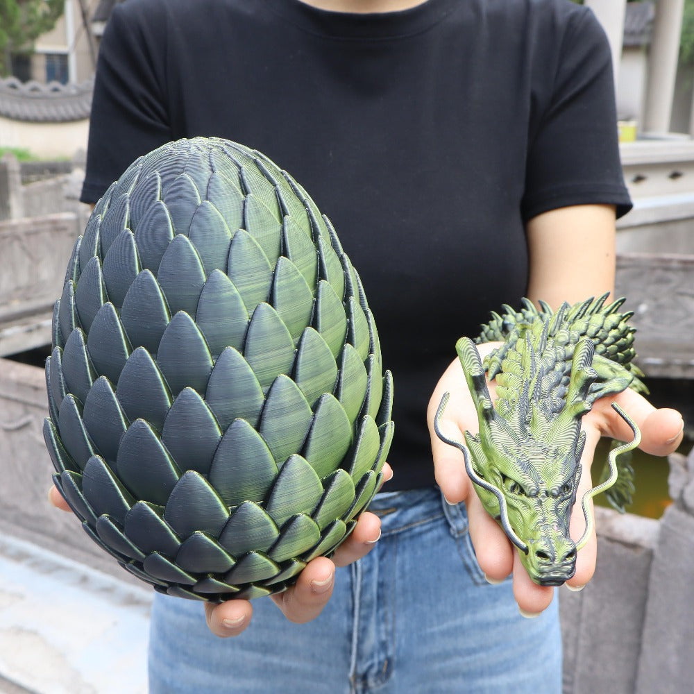 Dragon Egg Gift Set 3D Printed, 7.09in Scaled Egg + 23.62in Large Dragon with the Listed Color, Size or Set Options for Every