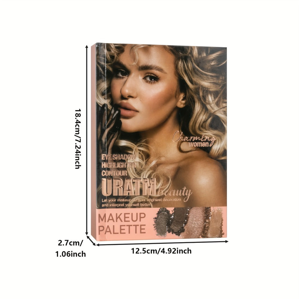 Eyeshadow Palette Book Style SHCOETY 4-in-11 Makeup Kit, 24-Color Eyeshadow + 6-Color Highlighter + 6-Color Blush + 7-Color C