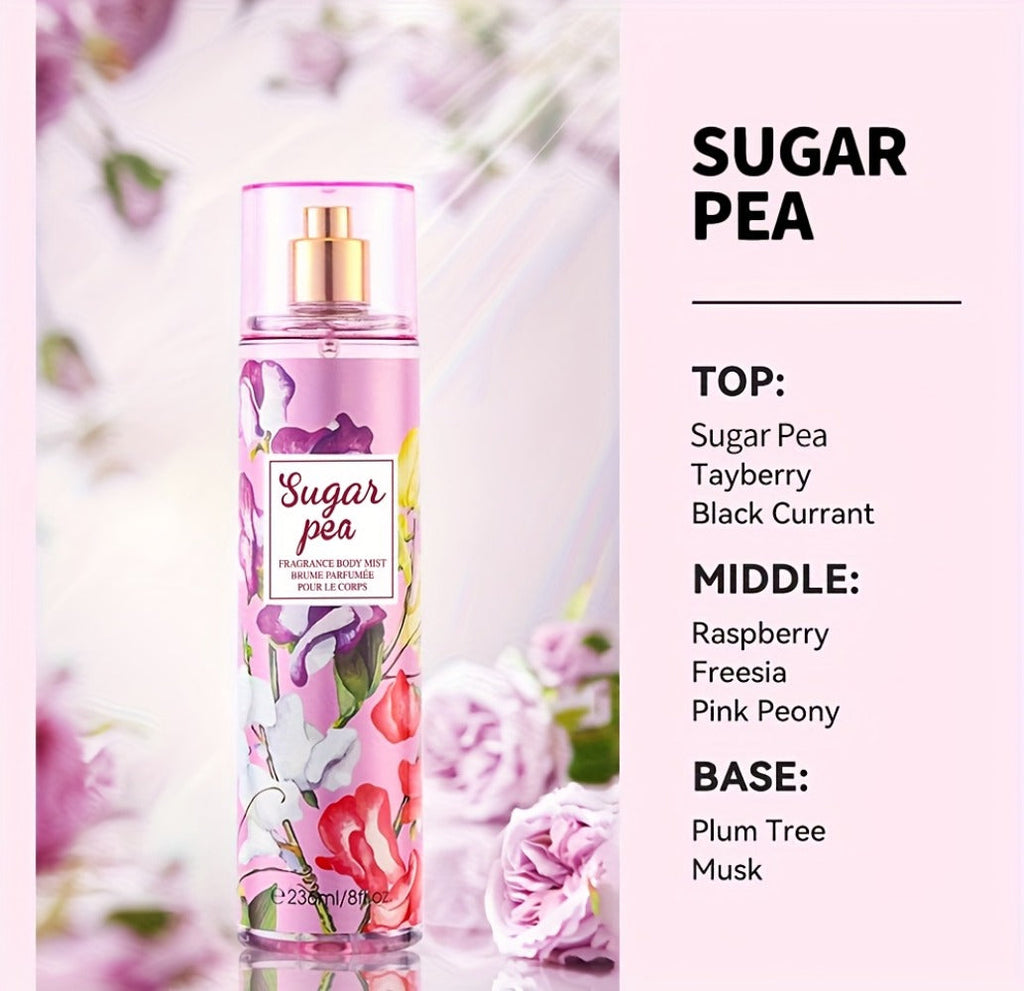 Body & Hair Fragrance Mist for Women 2PCS Set - Perfume Spray 8 fl oz, Fruity Floral Scents Peach Pear Cherry Blossom — image