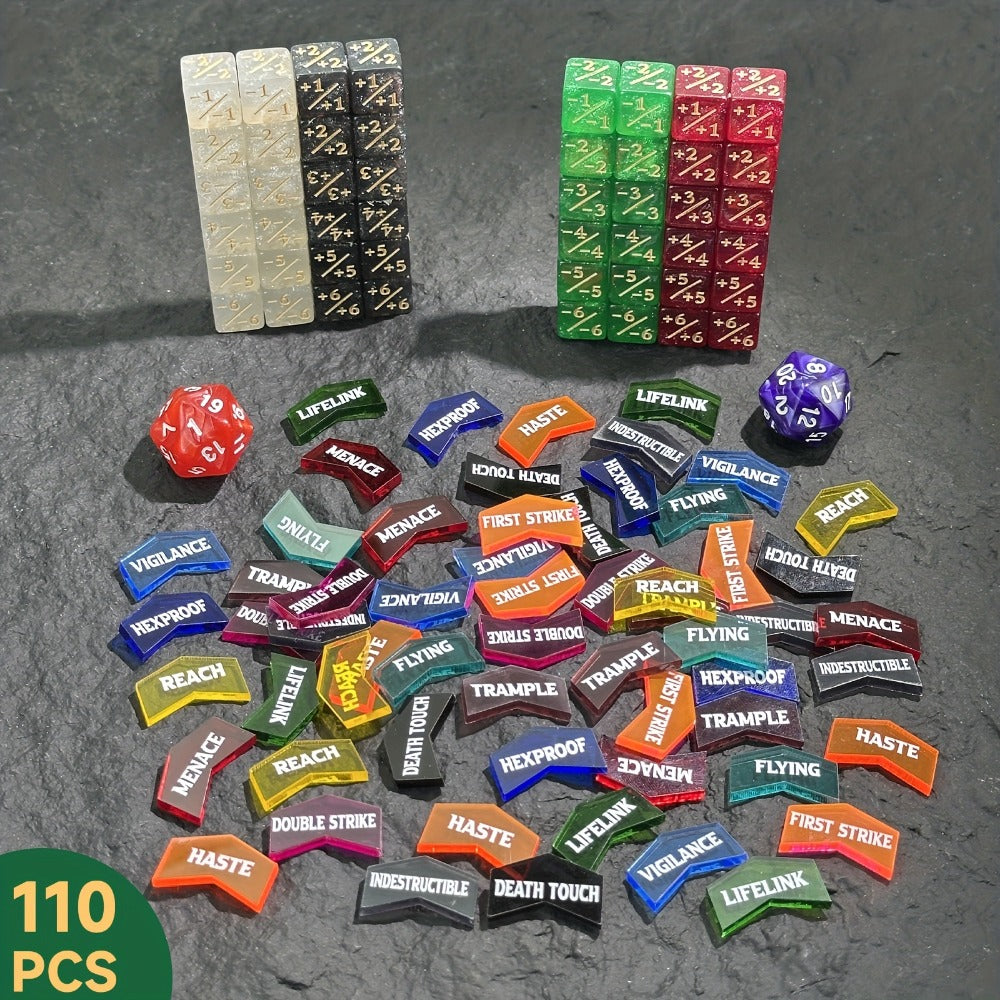 MTG Counter Dice Set 110pcs with the Listed Color, Size or Set Options for Everyday Use, with the Listed Configuration — imag