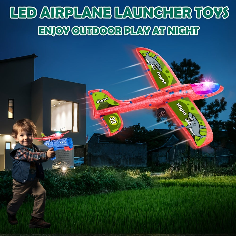 Airplane Launcher Toy Set with 3 Planes & Stickers for Kids Ages 3-12 with the Listed Color, Size or Set Options for Everyday