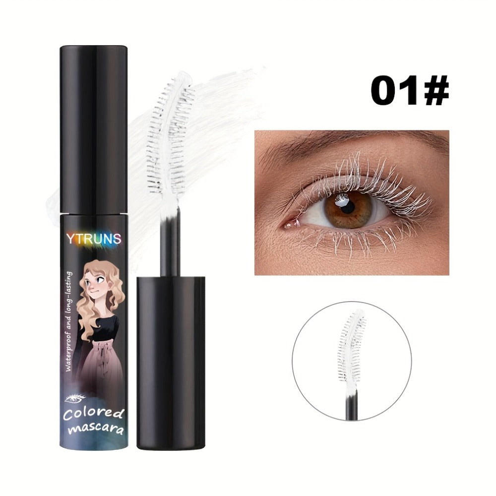 YTRUNS Colored Mascara in Six Shades from White and Brown to Black, Green, Blue or Purple with Curved Wands — image 3