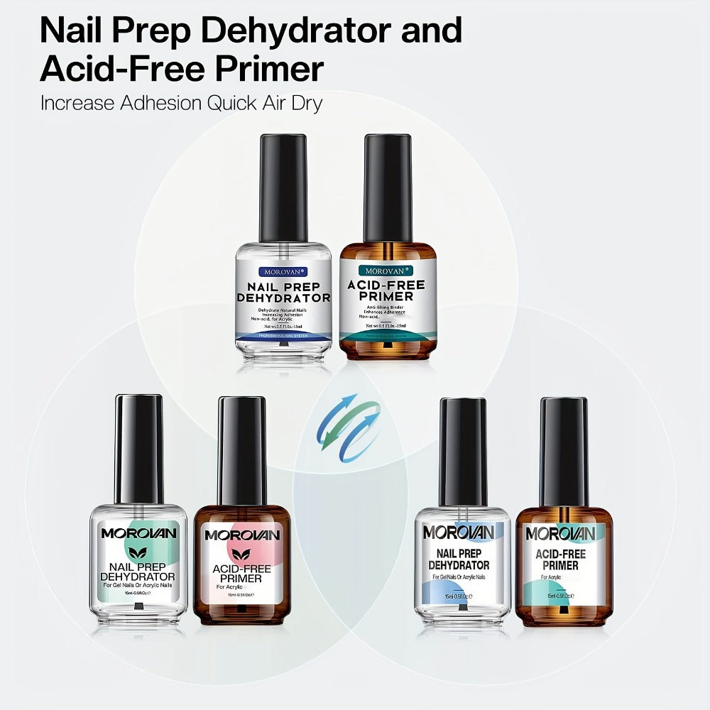Acid Free Nail Dehydrator and Primer Set with File and Brush for Acrylic and Gel Manicure Prep — image 3