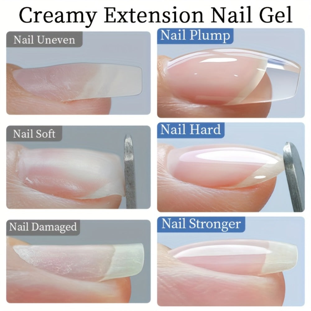 Clear Nail Extension Builder Gel Kit, Three 100g Containers for UV LED Manicure Length and Structure — image 8
