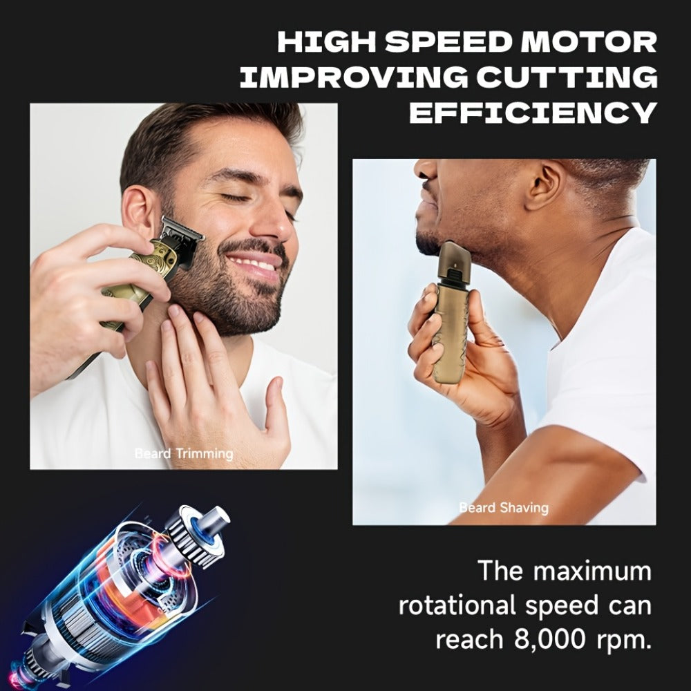 Cordless Electric Foil Shaver Grooming Kit for Men with Barber Shears Beard Mustache Trimmer Bald Head Razor Haircutting Set 