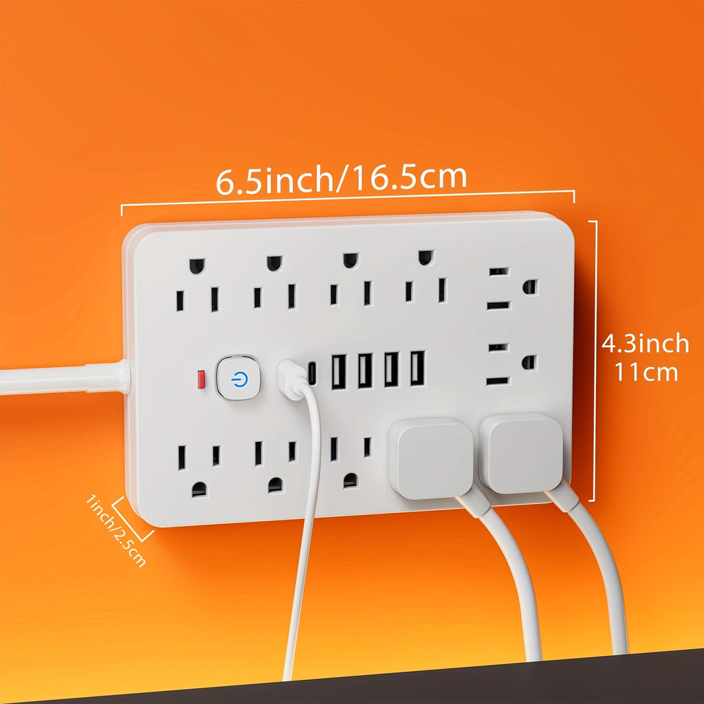 Surge Protector Power Strip 17-in-1 with 11 AC Outlets, 4 USB-A, 2 USB-C, Wall-Mount Slots and 5 or 10 ft Cord — image 5