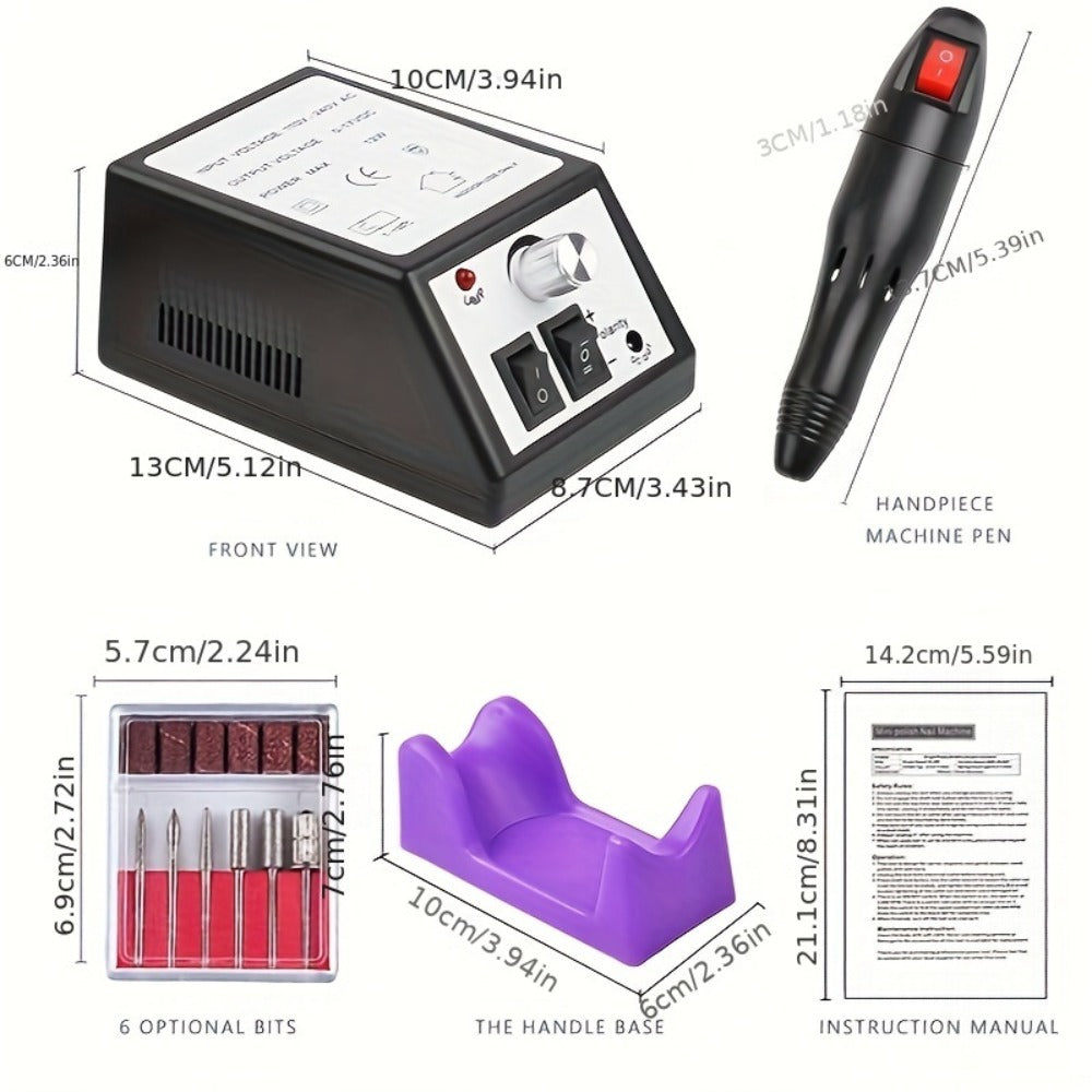 Electric Nail Drill 20000 RPM Console Kit with 6 Bits, 50 Sanding Bands and Standard or 8-in-1 Options — image 5