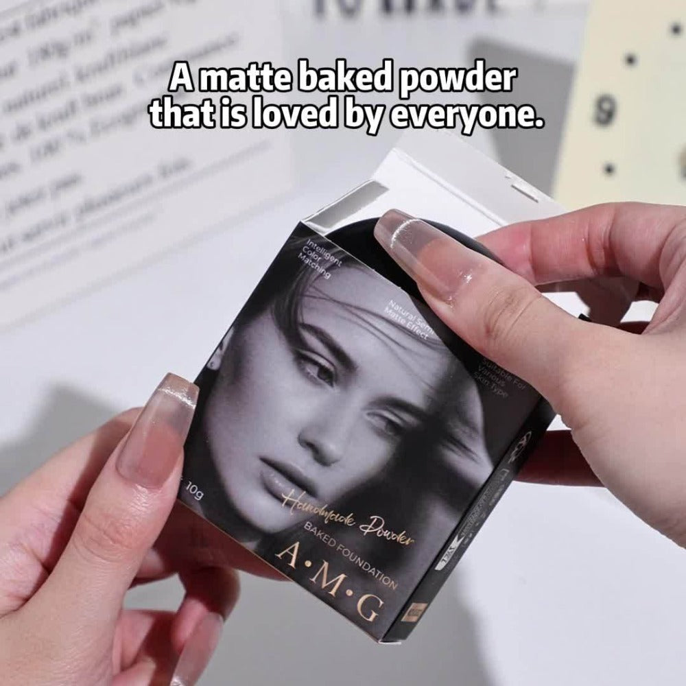 Marbled Pressed Powder Foundation Compact with Mirror in Six Shade Labels from Rose to Sand — image 14