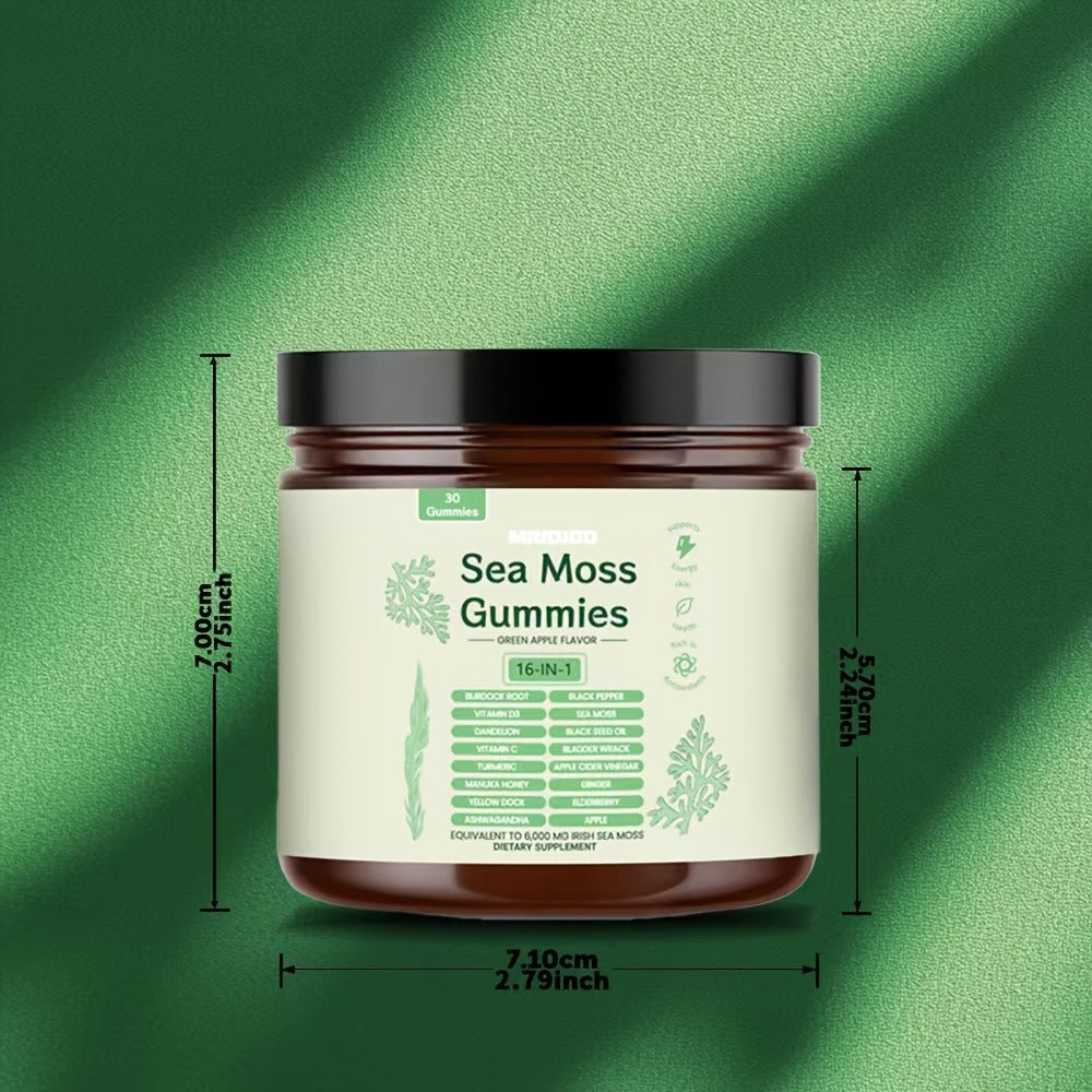 Sea Moss Gummies with Turmeric, Ashwagandha & Black Seed Oil, Immune Support for Bath Time, Home Spa and Personal Care — imag
