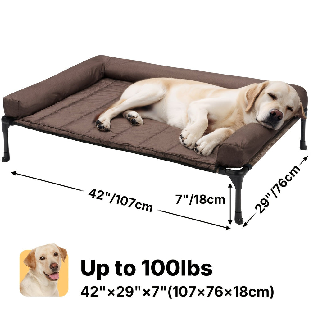 Elevated Dog Bed with Teslin Mesh Cot, Powder-Coated Steel Frame and Removable Bolster Top in Four Sizes — image 25