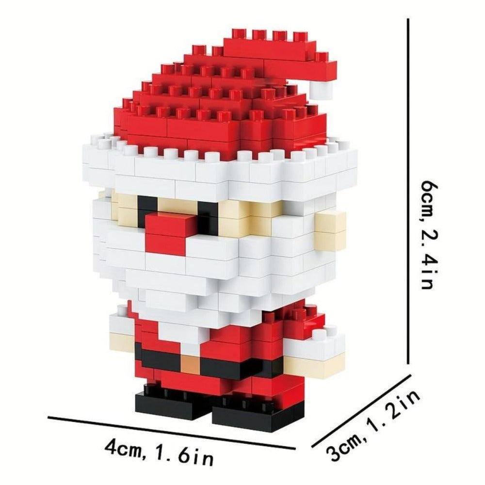 Building Block Set Christmas Mini Figures, 1052 Pieces Across 6 Boxes with Santa, Elf, Reindeer, Snowman and Tree Models — im