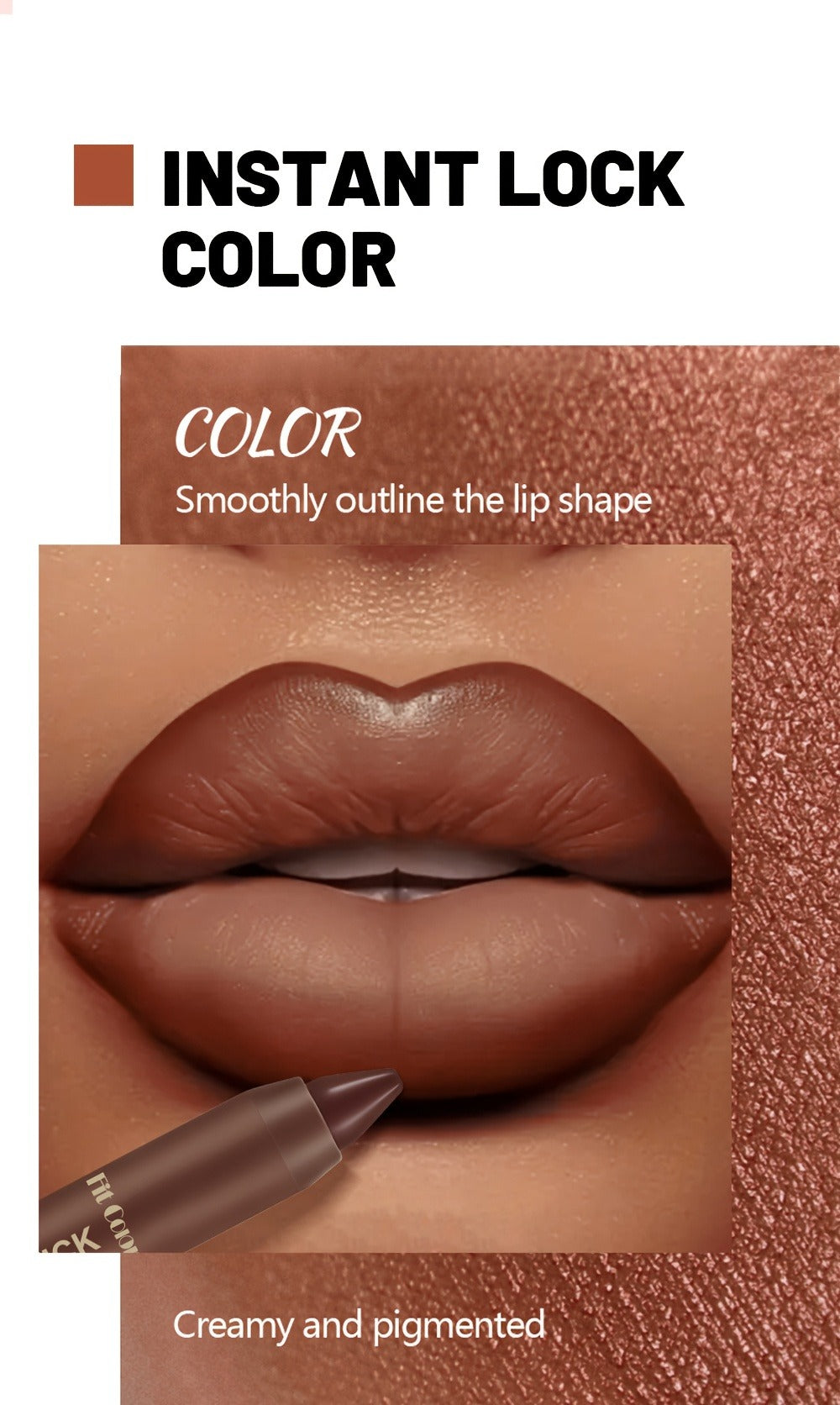 Lipstick Set, Fit Colors 6-Piece Matte Crayon Collection with Brown, Nude, Pink and Purple Colors — image 13