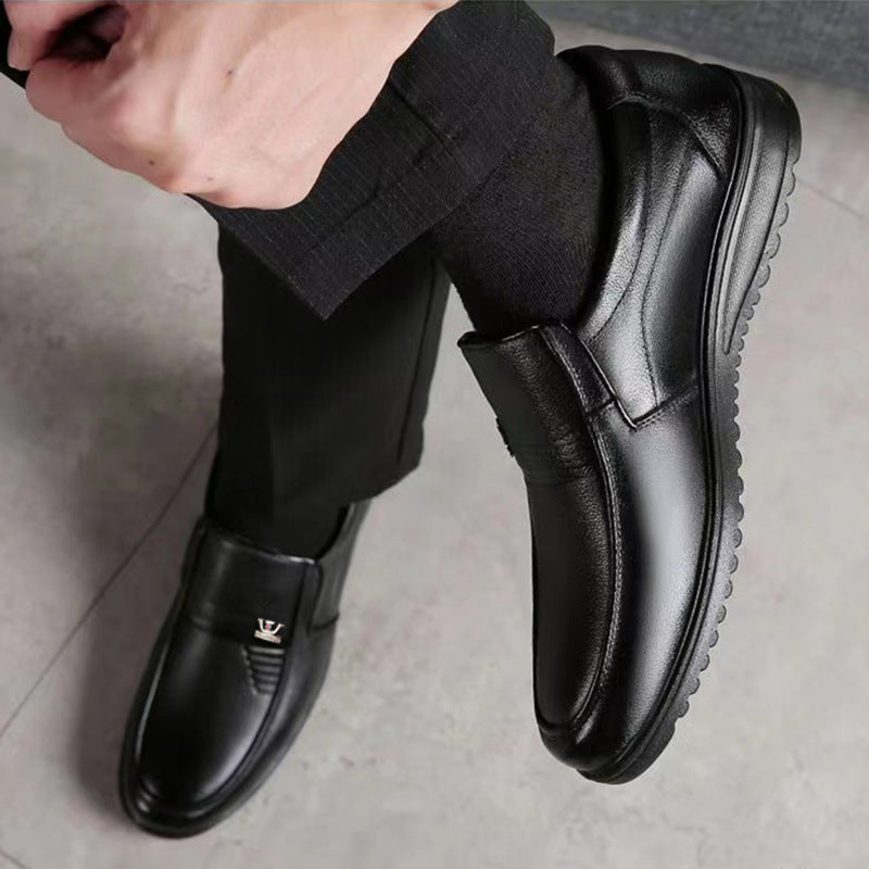 Men's Casual Leather Shoes Slip-on Soft Sole Soft Leather