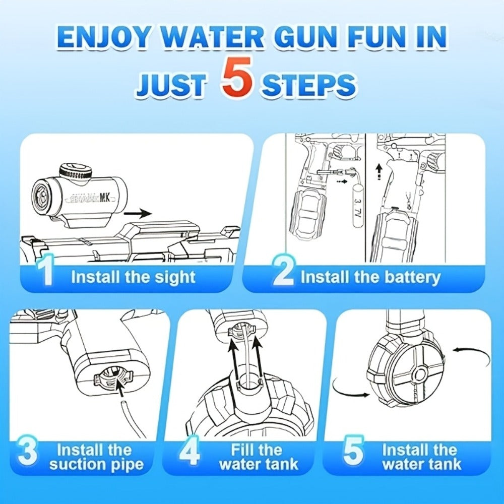 Rechargeable Transforming Electric Water Blaster with LED Muzzle Light and Blue or Blue Spec2 Option — image 9