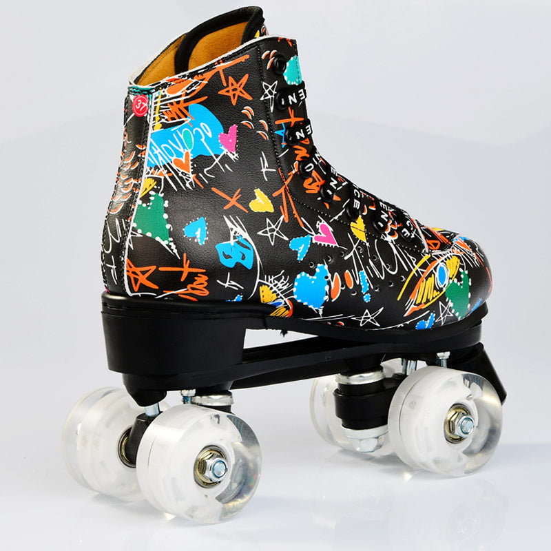 Double Row Skates New Wheel Wear-resistant Four-wheel Roller Skates