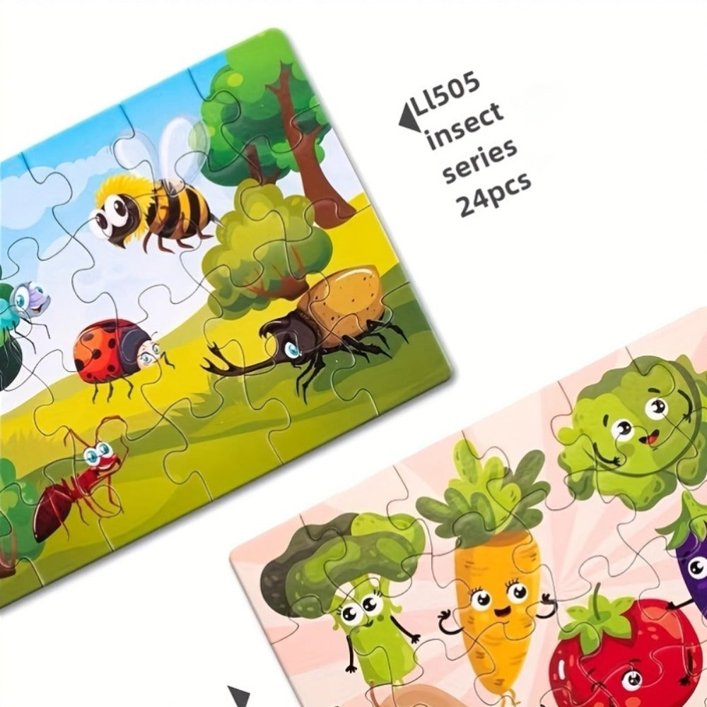 Kids Puzzle Set 12 Pack, Jigsaw Puzzles for Boys & Girls Ages 3+, 12 Different Themes Mixed Colors — image 5